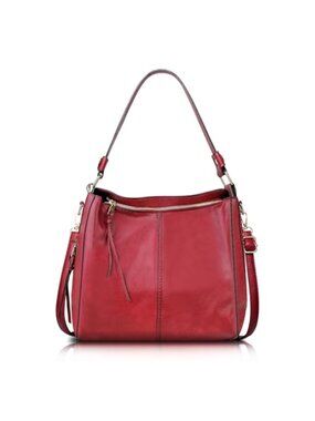 Faux Leather Hobo Handbag with Multi-Pocket Shoulder Bag